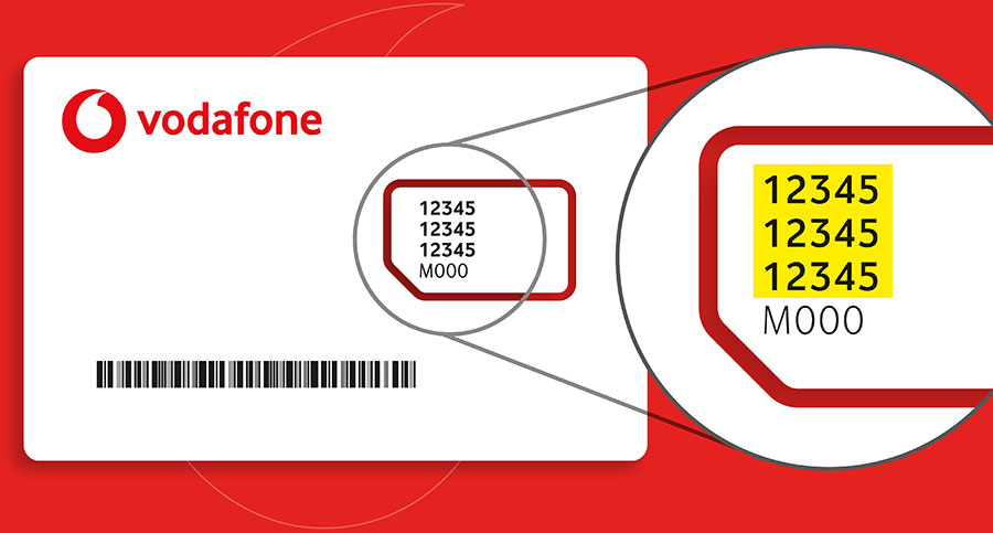 how to find my sim number vodafone